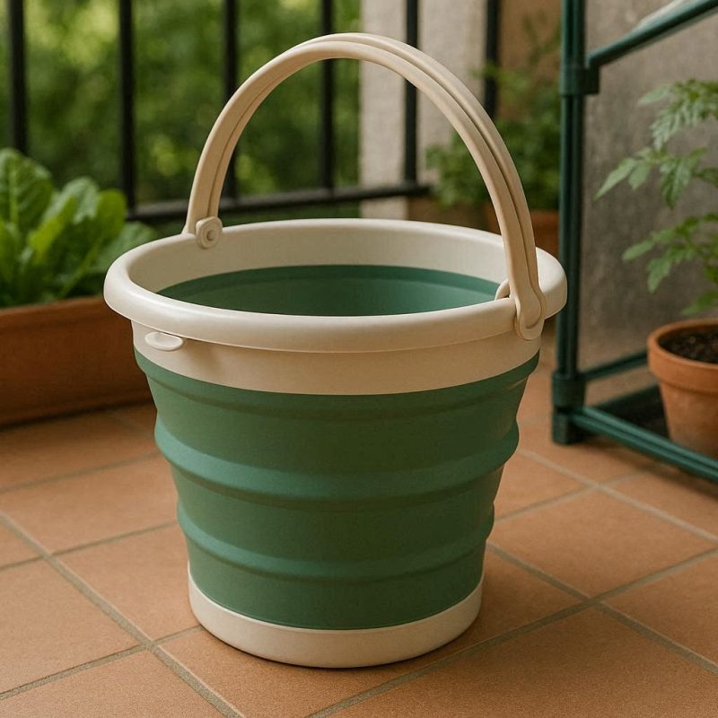 Collapsible Gardening Bucket Space Saving Folding Weeding Pail With Comfort Handles For Small Balcony Greenhouse Vegetable