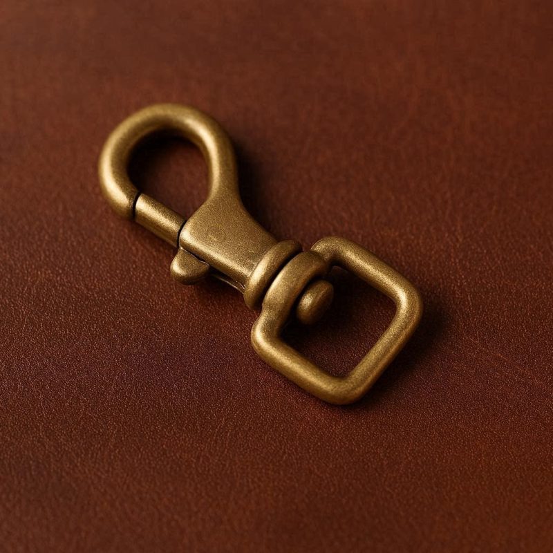Quick Release Brass Snap Hook Small Swivel Eye Trigger Clip Mini Metal Buckle For Handmade Leather Craft Bag Strap