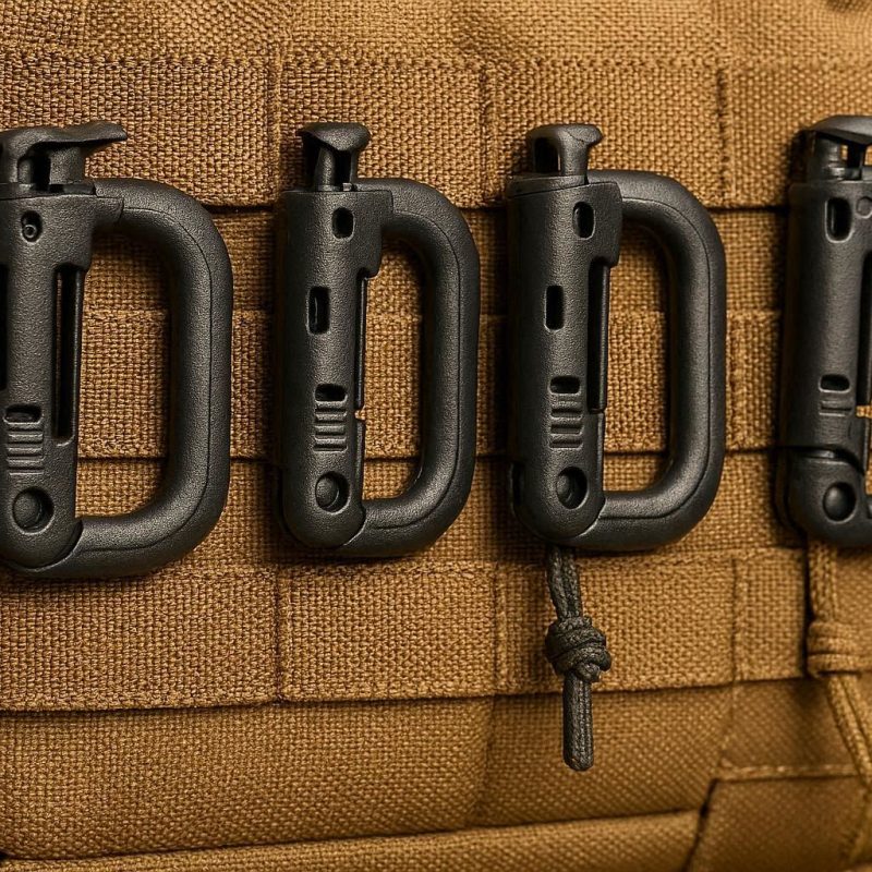 Plastic Carabiner Molle Webbing Clips Tactical Locking D Ring Hanging Buckles For Military Tactical Backpack Vest Attachments