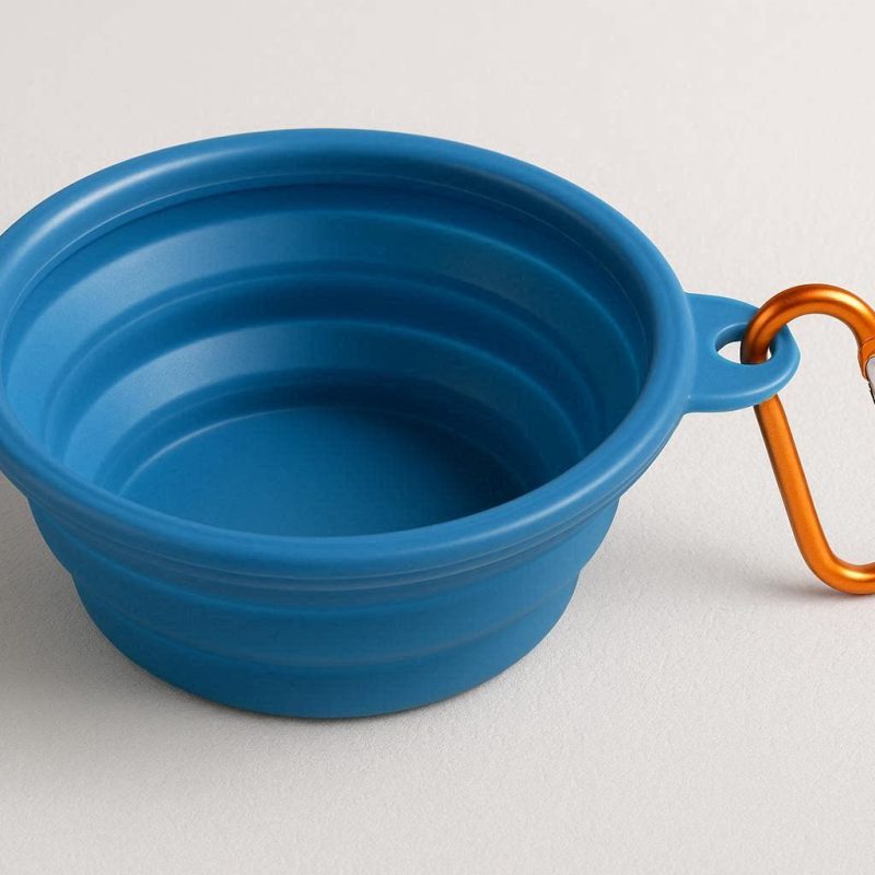 Collapsible Silicone Pet Travel Bowl Portable Folding Water Cup With Carabiner For Dog Walking Hiking Accessories
