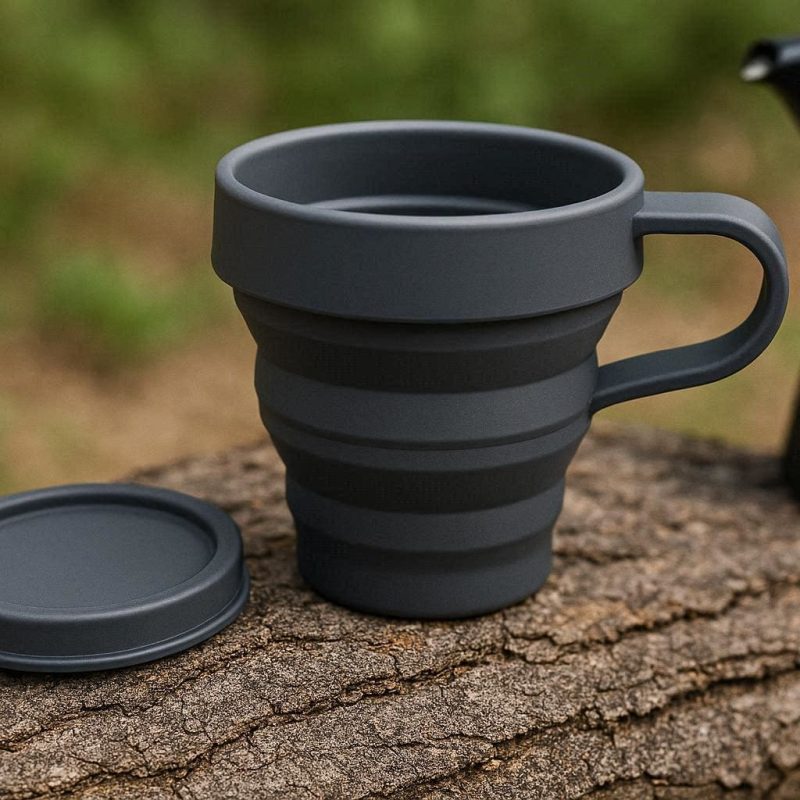 Collapsible Silicone Espresso Cup Compact Pocket Size Expandable Measuring Mug For Outdoor Camping Espresso Maker