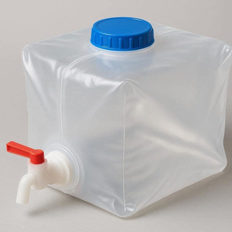 Heavy Duty Collapsible Water Container Folding Cube Storage Jug With On Off Spigot For Outdoor RV Camping Camping