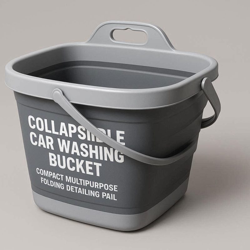 Collapsible Car Washing Bucket Compact Multipurpose Folding Detailing Pail With Hanging Hole For Auto Detailing Emergency Kits