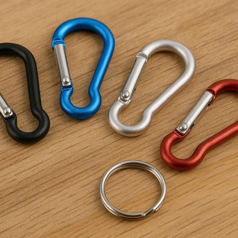 Mini Aluminum Carabiner Clips Small D Ring Keychain Hooks Multipurpose Hanging Buckles For Outdoor Camping Hiking Backpack