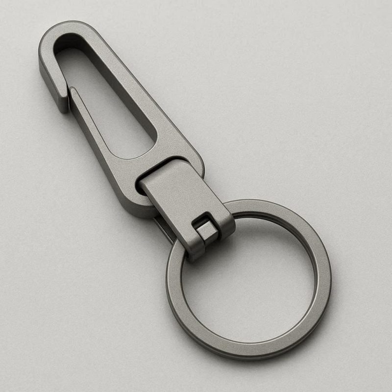 Minimalist Titanium Keychain Clip Ultra Lightweight Belt Loop Hook Detachable Hanging Buckle Organizer For Luxury Mens Gift